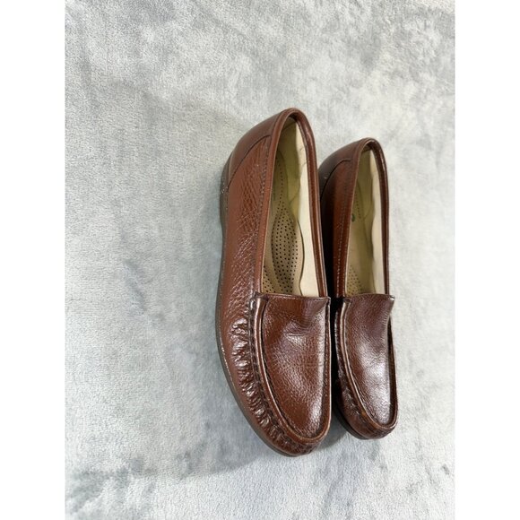 SAS Womens 8 brown leather slip on loafers tripad comfort - Picture 2 of 16